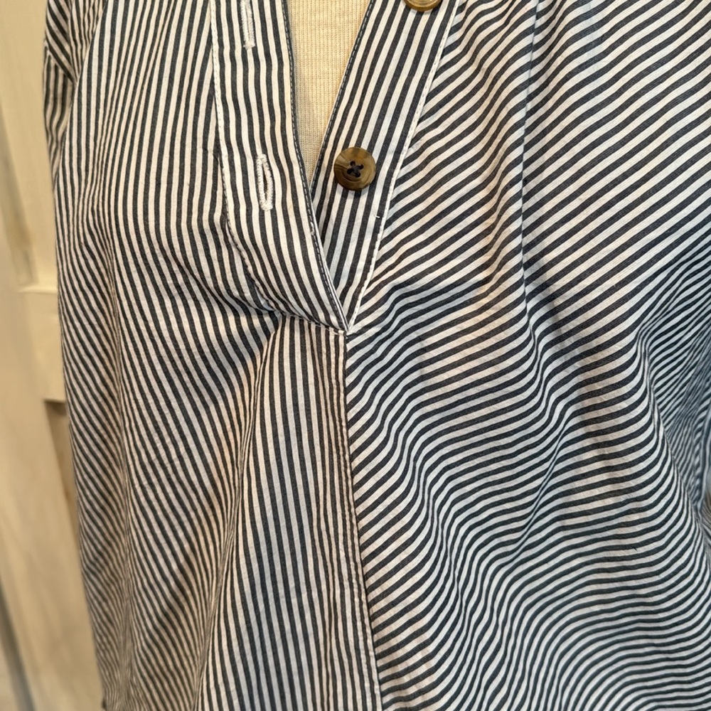 Maeve By Anthropologie Striped Henley Blouse - Picture 2 of 6